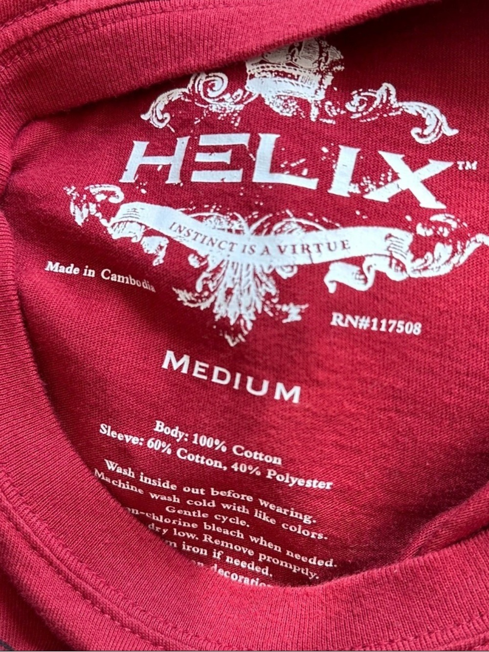 Helix Red Cross Wing Double Layer Long Sleeve Shirt Men's Size Medium Cyber Y2K - Picture 15 of 15